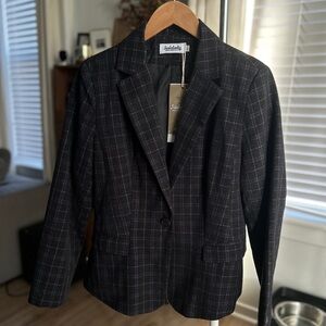 Perfect Black Plaid Blazer! New with Tags!